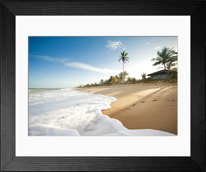 Framed Print : Brazil, Bahia, Caraiva, View of Caraiva village with Caraiva beach in the foreground Framed Print : Brazil, Bahia, Caraiva, View of Caraiva village with Caraiva beach in the foreground