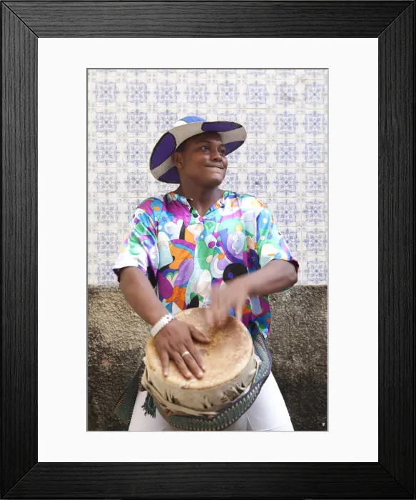 Framed Print : South America, Brazil, tambor drummer from the Tambor de Crioula group Catarina Mina Framed Print : South America, Brazil, tambor drummer from the Tambor de Crioula group Catarina Mina