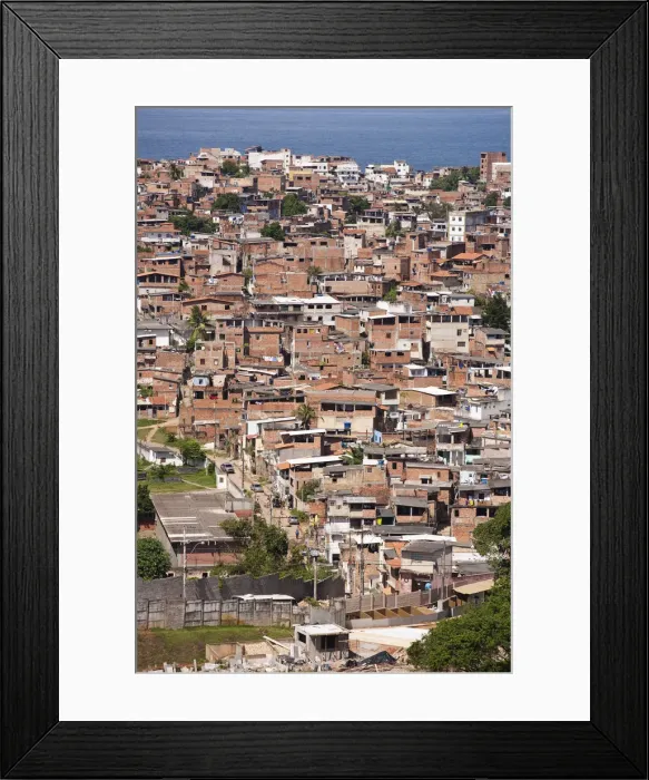 Framed Print : Brazil, Bahia, Salvador, A favela, slum community, in the centre of the Brazilian Framed Print : Brazil, Bahia, Salvador, A favela, slum community, in the centre of the Brazilian