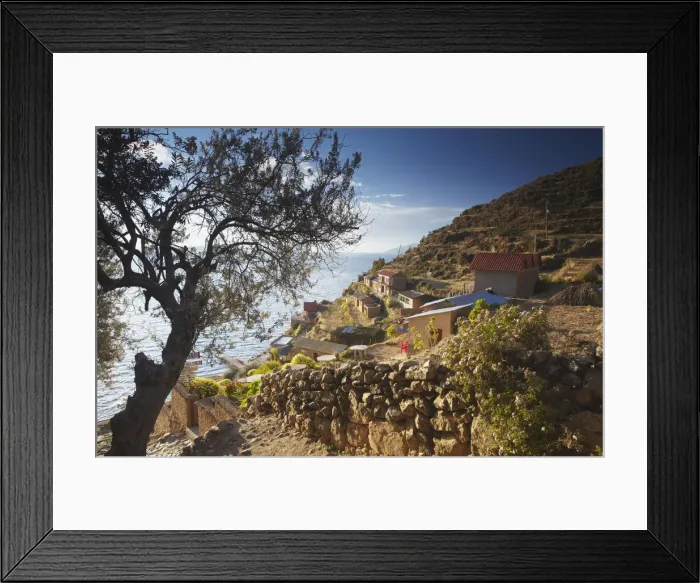 Framed Print : Village of Yumani on Isla del Sol (Island of the Sun), Lake Titicaca, Bolivia