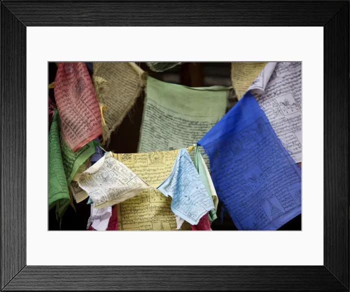 Framed Print : Prayer flags blowing in the wind in Bhutan Framed Print : Prayer flags blowing in the wind in Bhutan