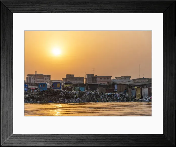 Framed Print : Africa, Benin, Cotonou. the backside of the famous market of Cotonou at sunset Framed Print : Africa, Benin, Cotonou. the backside of the famous market of Cotonou at sunset