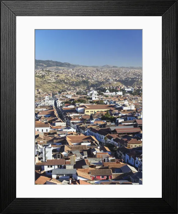 Framed Print : View of Sucre (UNESCO World Heritage Site), Bolivia Framed Print : View of Sucre (UNESCO World Heritage Site), Bolivia