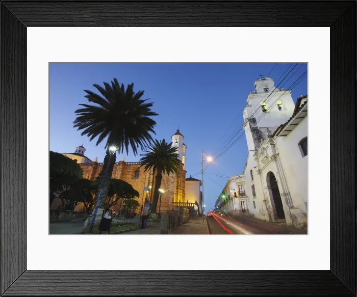 Framed Print : Convento de San Felipe Neri at dusk, Sucre (UNESCO World Heritage Site), Bolivia Framed Print : Convento de San Felipe Neri at dusk, Sucre (UNESCO World Heritage Site), Bolivia