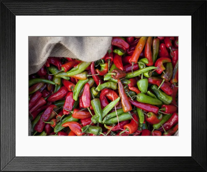 Framed Print : Chilli peppers in a basket in Wangdue Bhutan Framed Print : Chilli peppers in a basket in Wangdue Bhutan