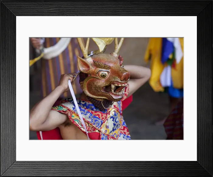 Framed Print : Participants prepare for the Tamshingphala Tsechu in Bumthang Bhutan