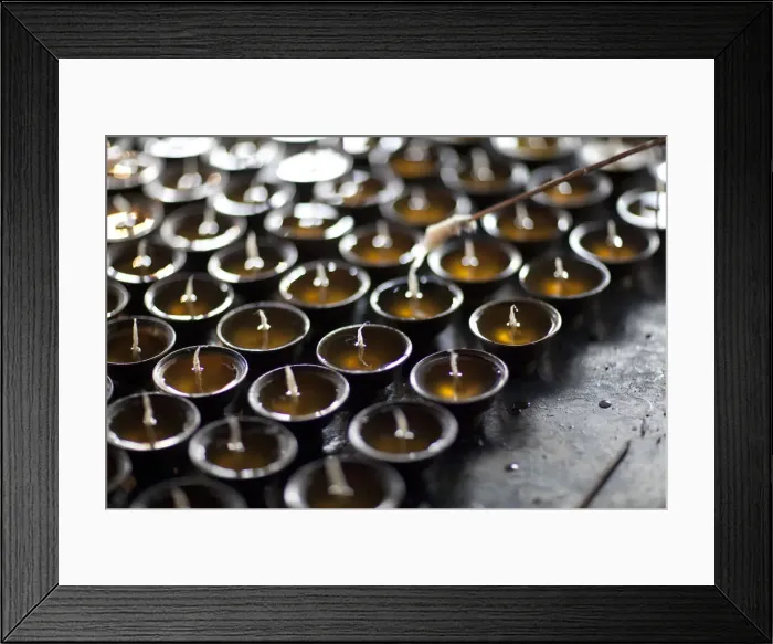 Framed Print : Ura, Bhutan. Candles in a temple in Bhutan Framed Print : Ura, Bhutan. Candles in a temple in Bhutan