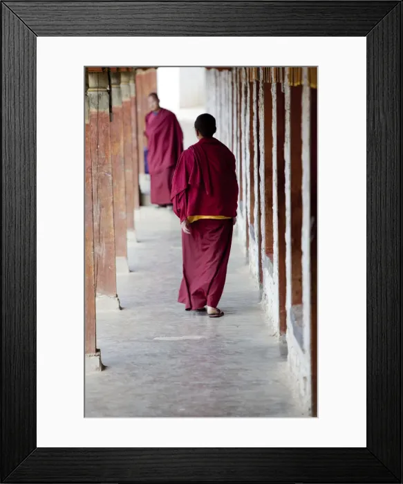 Framed Print : Monks at the Kharchhu Monastery near Chamkar Bhutan Framed Print : Monks at the Kharchhu Monastery near Chamkar Bhutan