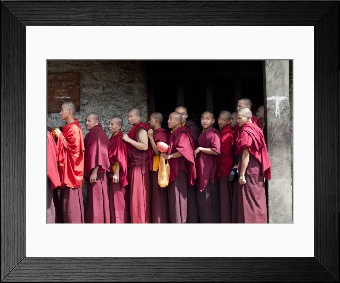 Framed Print : Monks at the Karchu Dratsang Monastery in Jankar, Bumthang, Bhutan Framed Print : Monks at the Karchu Dratsang Monastery in Jankar, Bumthang, Bhutan