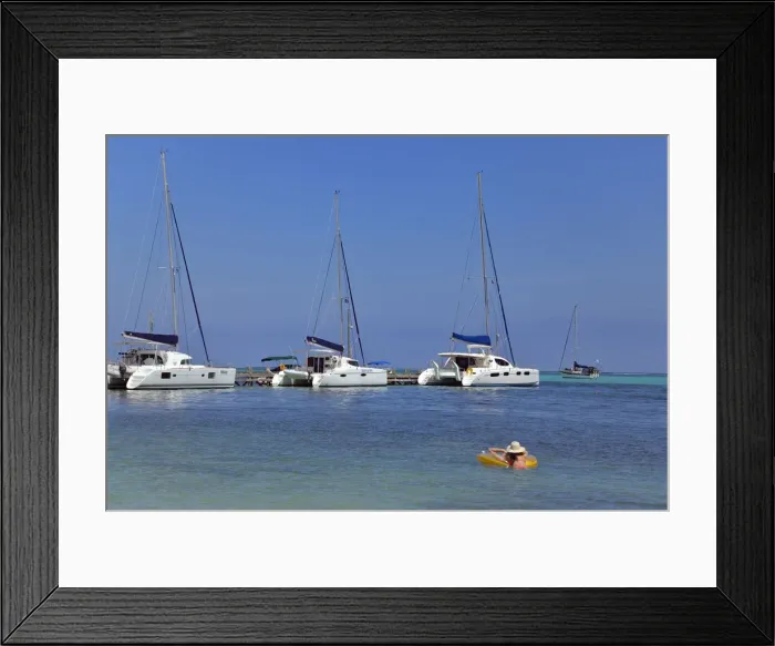 Framed Print : Yachts moored at San Pedro, Ambergris Caye, Caribbean, Central America Framed Print : Yachts moored at San Pedro, Ambergris Caye, Caribbean, Central America