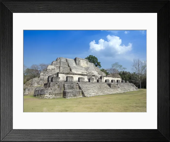Framed Print : Central America, Belize, Belize District, Altun Ha, view of the Sun God Temple (Structure Framed Print : Central America, Belize, Belize District, Altun Ha, view of the Sun God Temple (Structure
