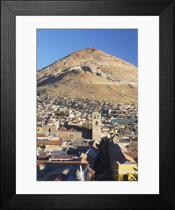Framed Print : View of Potosi (UNESCO World Heritage Site) with Cerro Rico in backgound, Bolivia Framed Print : View of Potosi (UNESCO World Heritage Site) with Cerro Rico in backgound, Bolivia