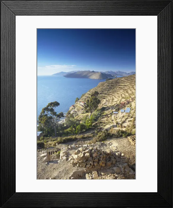 Framed Print : Village of Yumani on Isla del Sol (Island of the Sun), Lake Titicaca, Bolivia Framed Print : Village of Yumani on Isla del Sol (Island of the Sun), Lake Titicaca, Bolivia