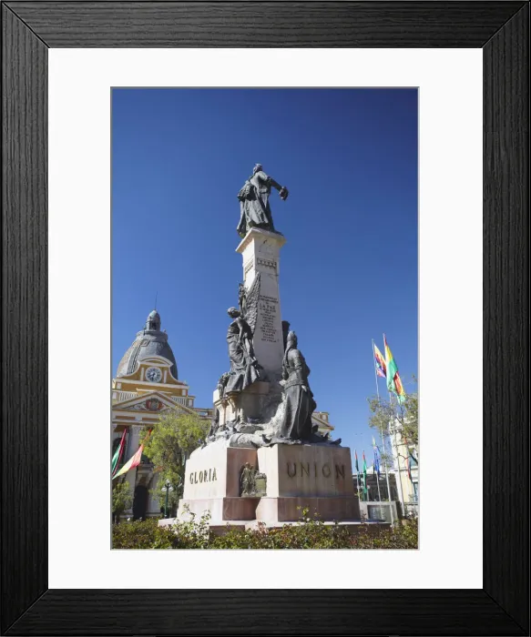 Framed Print : Monument and Palacio Legislativo (Legislative Palace) in Plaza Pedro Murillo, La Paz Framed Print : Monument and Palacio Legislativo (Legislative Palace) in Plaza Pedro Murillo, La Paz