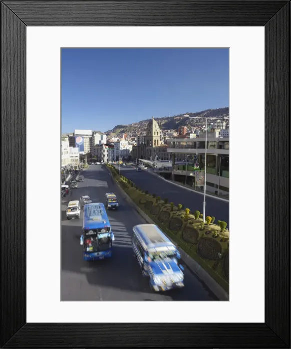 Framed Print : Traffic passing Plaza San Francisco, La Paz, Bolivia Framed Print : Traffic passing Plaza San Francisco, La Paz, Bolivia