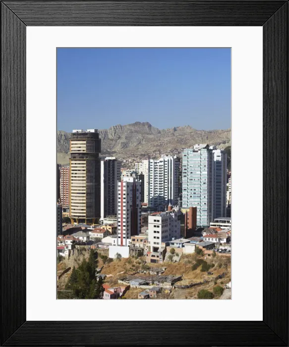 Framed Print : View of skyscrapers in downtown La Paz, Bolivia Framed Print : View of skyscrapers in downtown La Paz, Bolivia