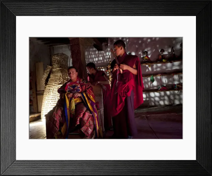 Framed Print : Participants at the tsechu in Wangdue Phodrang getting ready for a performance Framed Print : Participants at the tsechu in Wangdue Phodrang getting ready for a performance