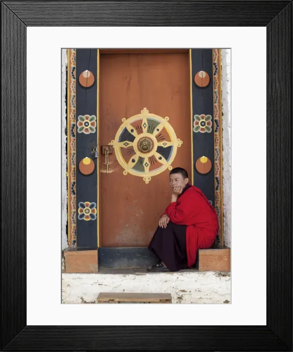 Framed Print : Monks at the Simtokha Dzong in Bhutan. Built in 1629 by Zhabdrung Ngawang Namgyal Framed Print : Monks at the Simtokha Dzong in Bhutan. Built in 1629 by Zhabdrung Ngawang Namgyal