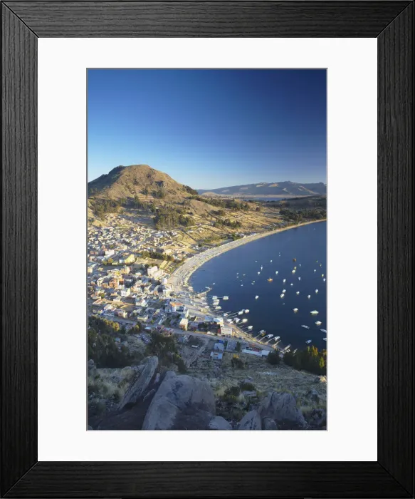 Framed Print : View of Copacabana, Lake Titicaca, Bolivia