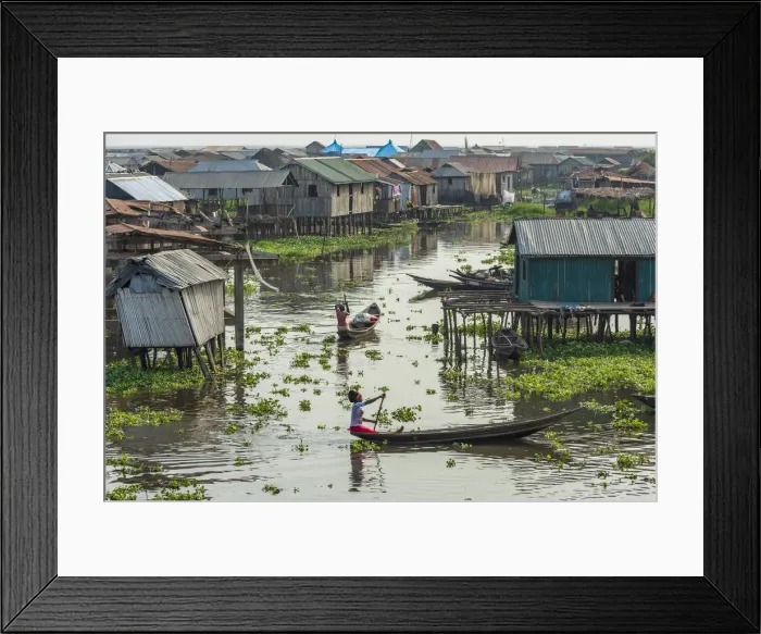 Framed Print : Africa, Benin, Lake Nokoua. A view towards the famous stilt village of Ganvie Framed Print : Africa, Benin, Lake Nokoua. A view towards the famous stilt village of Ganvie
