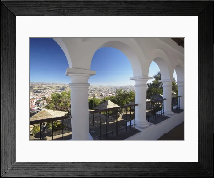 Framed Print : View from Plaza Anzures of Sucre (UNESCO World Heritage Site), Bolivia Framed Print : View from Plaza Anzures of Sucre (UNESCO World Heritage Site), Bolivia