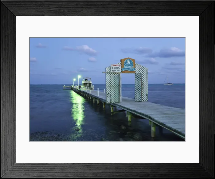 Framed Print : Pier at San Pedro, Ambergris Caye, Caribbean, Central America Framed Print : Pier at San Pedro, Ambergris Caye, Caribbean, Central America