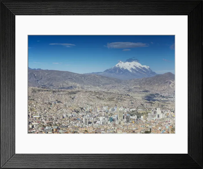 Framed Print : View of Mount Illamani and La Paz, Bolivia Framed Print : View of Mount Illamani and La Paz, Bolivia