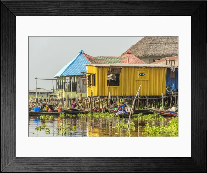 Framed Print : Africa, Benin, Lake Nokoua. In the famous stilt village of Ganvie Framed Print : Africa, Benin, Lake Nokoua. In the famous stilt village of Ganvie