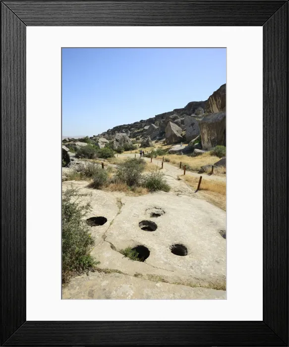 Framed Print : Gobustan Rock Art Cultural Landscape Reserve has an outstanding collection of more than 6 Framed Print : Gobustan Rock Art Cultural Landscape Reserve has an outstanding collection of more than 6