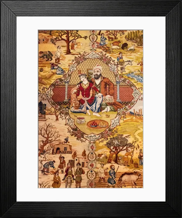 Framed Print : Carpet Four Seasons, 2nd half of the 19th century, Tabriz Framed Print : Carpet Four Seasons, 2nd half of the 19th century, Tabriz