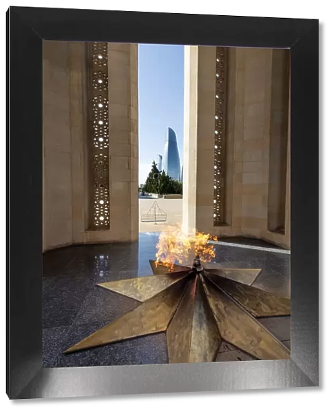 The Eternal Flame. Martyrs Alley. Sahidlar Xiyabani, a monument dedicated to