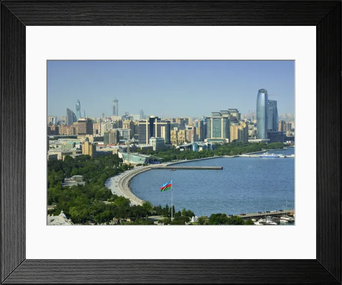 Framed Print : Baku and the Caspian Sea. Azerbaijan Framed Print : Baku and the Caspian Sea. Azerbaijan