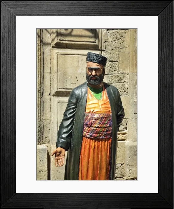 Framed Print : Model of a carpet dealer at the Old City or Inner City (Icarisahar), the historical core Framed Print : Model of a carpet dealer at the Old City or Inner City (Icarisahar), the historical core