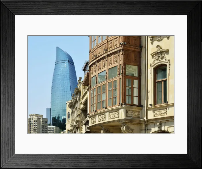 Framed Print : Traditional and contemporary architecture in Baku Framed Print : Traditional and contemporary architecture in Baku