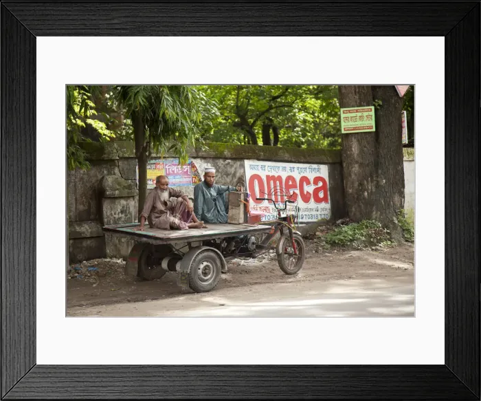 Framed Print : Jessore, Bangladesh. Two men take a rest from transporting goods around Jessore Framed Print : Jessore, Bangladesh. Two men take a rest from transporting goods around Jessore