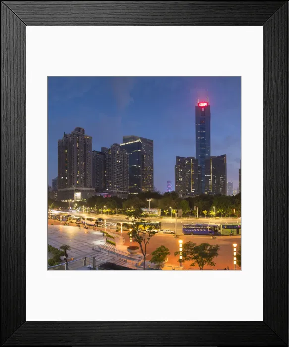 Framed Print : CITIC Plaza at dusk, Guangzhou, Guangdong, China
