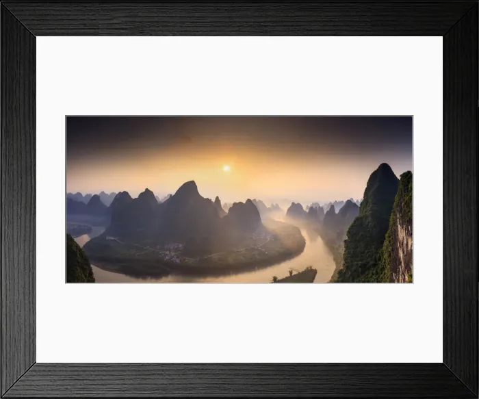 Framed Print : China, Guangxi province, Xingping village along River Li Framed Print : China, Guangxi province, Xingping village along River Li