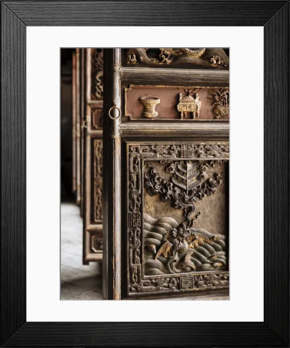 Framed Print : Ornate wooden doors, Confucian Temple, Jianshui, Yunnan Province, China