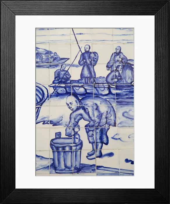Framed Print : Tiles on wall, Macau, China Framed Print : Tiles on wall, Macau, China