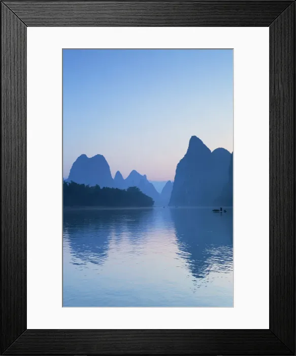 Framed Print : Li River at dawn, Xingping, Yangshuo, Guangxi, China