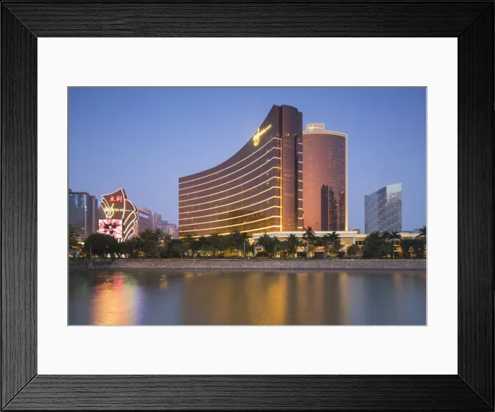Framed Print : Wynn Hotel and Casino at dusk, Macau, China
