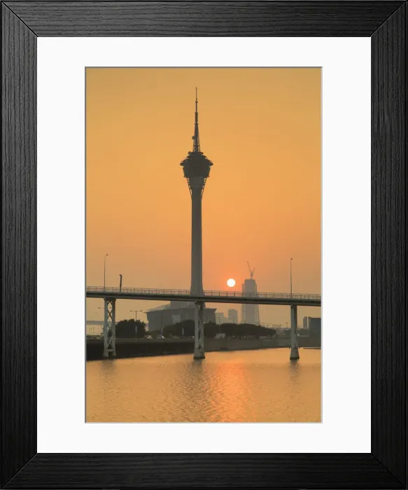 Framed Print : Macau Tower at sunset, Macau, China