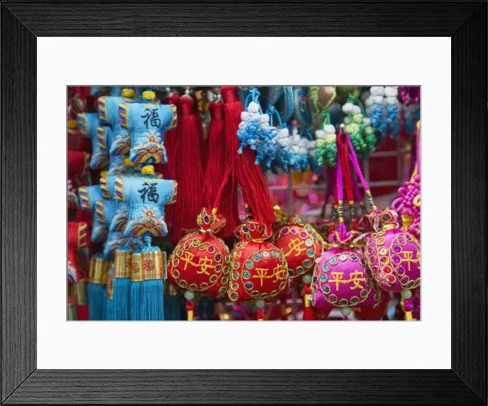 Framed Print : Chinese New Year decorations, Tai Po, New Territories, Hong Kong Framed Print : Chinese New Year decorations, Tai Po, New Territories, Hong Kong
