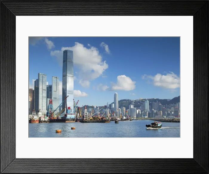 Framed Print : International Commerce Centre (ICC) and Hong Kong Island skyline, Hong Kong, China Framed Print : International Commerce Centre (ICC) and Hong Kong Island skyline, Hong Kong, China