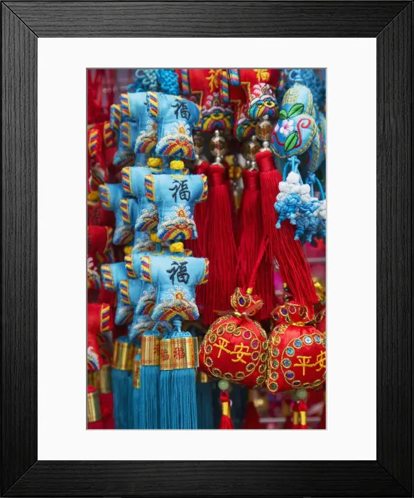 Framed Print : Chinese New Year decorations, Tai Po, New Territories, Hong Kong Framed Print : Chinese New Year decorations, Tai Po, New Territories, Hong Kong