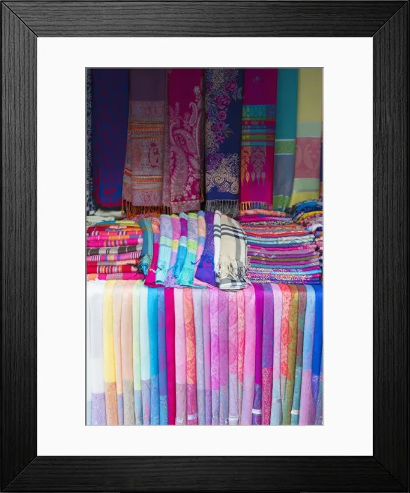Framed Print : Colourful scarves, Yangshuo, Guangxi, China Framed Print : Colourful scarves, Yangshuo, Guangxi, China
