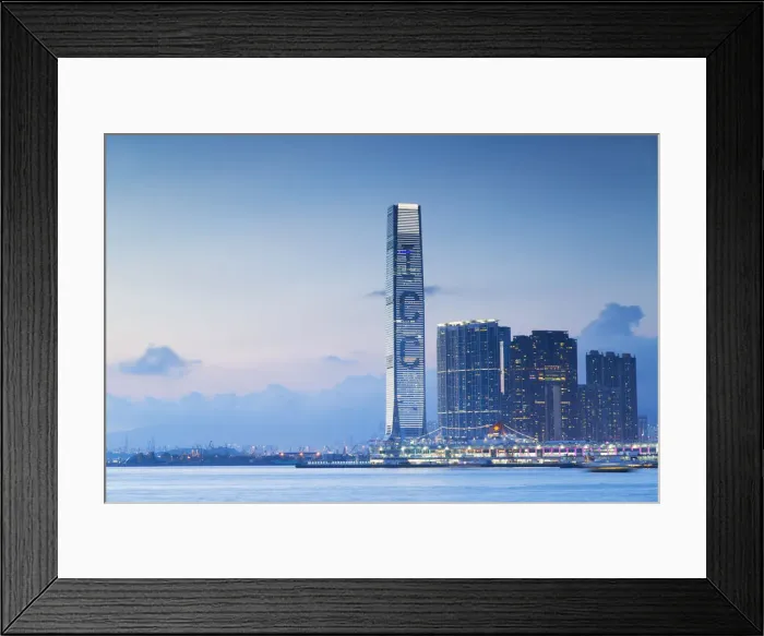 Framed Print : International Commerce Centre (ICC) at dusk, Hong Kong, China Framed Print : International Commerce Centre (ICC) at dusk, Hong Kong, China