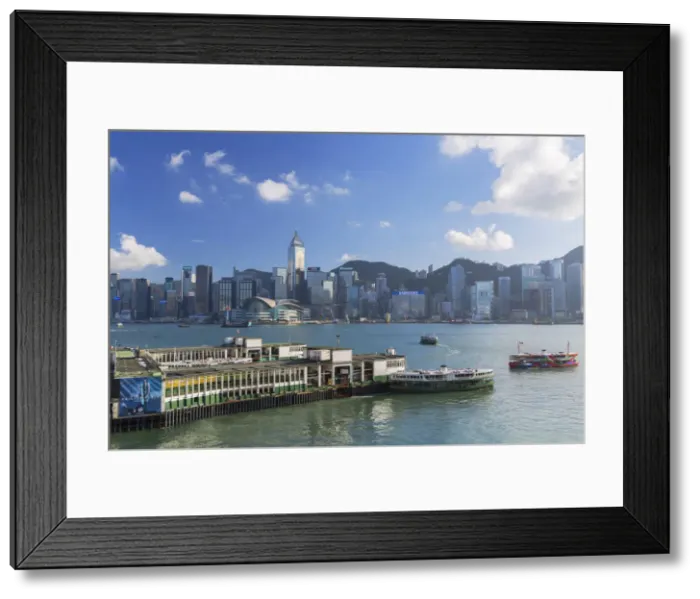 Framed Print : View of Star Ferry Terminal and Hong Kong Island skyline, Hong Kong, China Framed Print : View of Star Ferry Terminal and Hong Kong Island skyline, Hong Kong, China