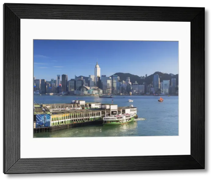 Framed Print : View of Star Ferry Terminal and Hong Kong Island skyline, Hong Kong, China Framed Print : View of Star Ferry Terminal and Hong Kong Island skyline, Hong Kong, China
