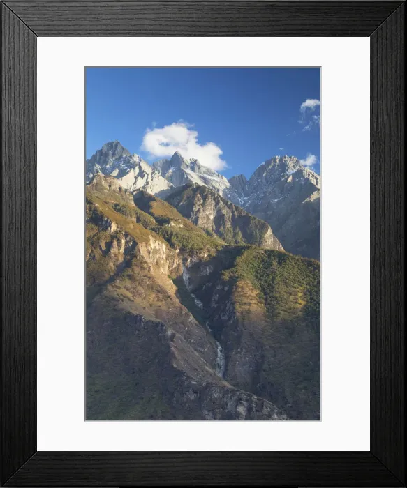 Framed Print : Tiger Leaping Gorge and Jade Dragon Snow Mountain (Yulong Xueshan), Yunnan, China Framed Print : Tiger Leaping Gorge and Jade Dragon Snow Mountain (Yulong Xueshan), Yunnan, China